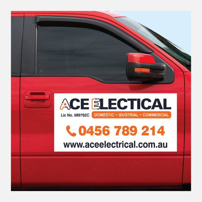 Rectangle Gloss White Vinyl Car Decals - Image 3