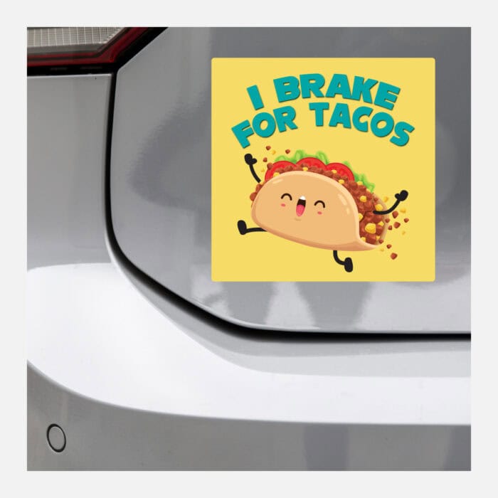 Square Gloss White Vinyl Bumper Stickers - Image 5