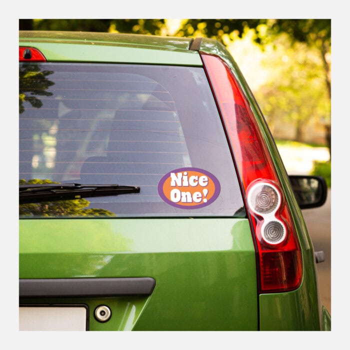 Oval Gloss White Vinyl Bumper Stickers - Image 6