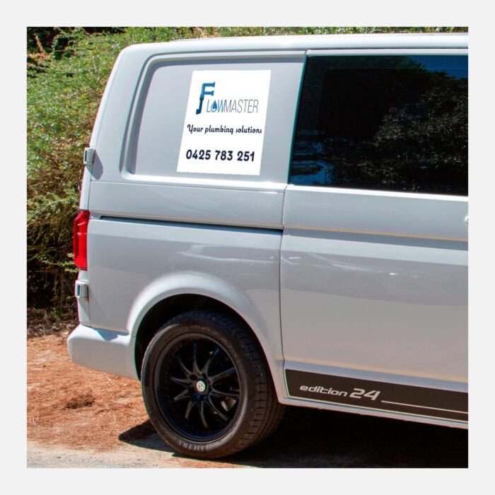 Square Gloss White Vinyl Car Decals - Image 6