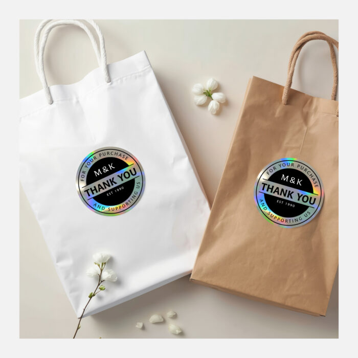 Circle Stickers on Holographic Vinyl - Image 6