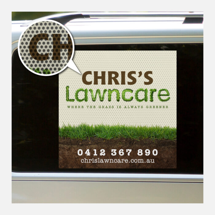 Square Gloss White Perforated Vinyl Perm - Image 3