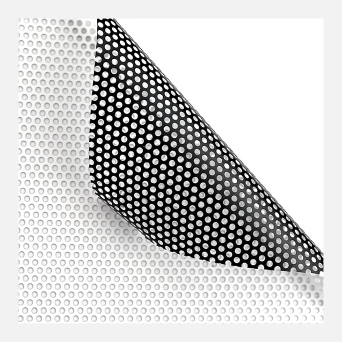 Square Gloss White Perforated Vinyl Perm - Image 5