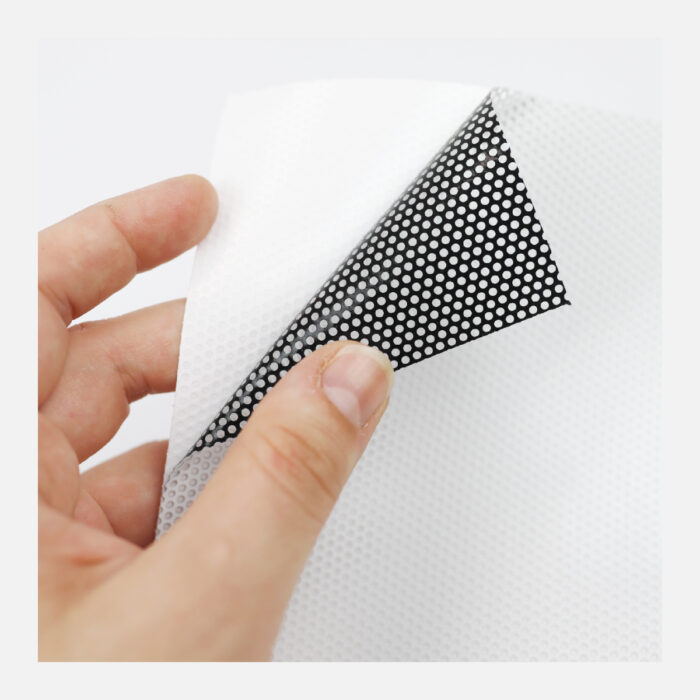 Square Gloss White Perforated Vinyl Perm - Image 2