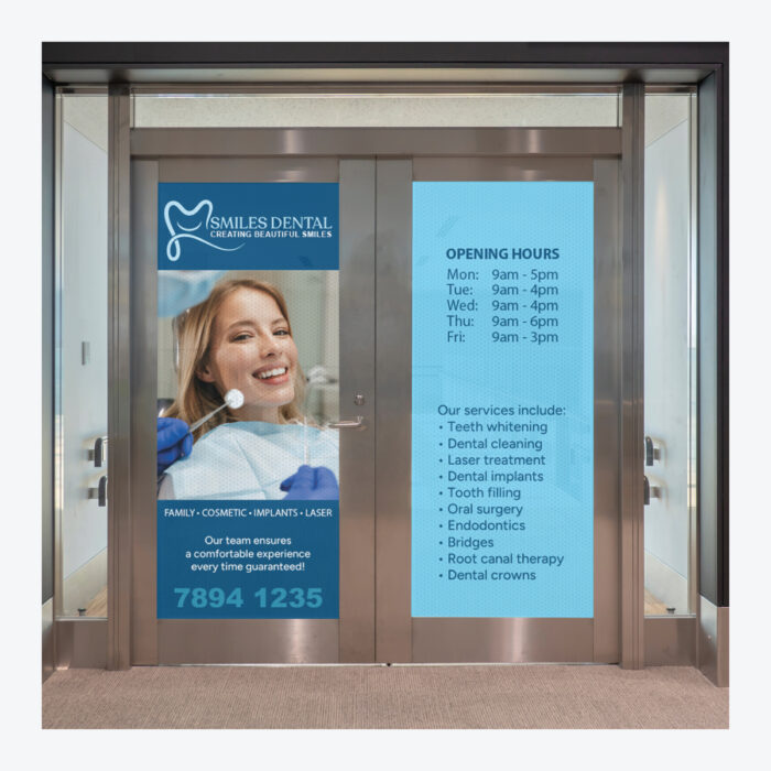 Rectangle Gloss White Perforated Vinyl Perm - Image 3