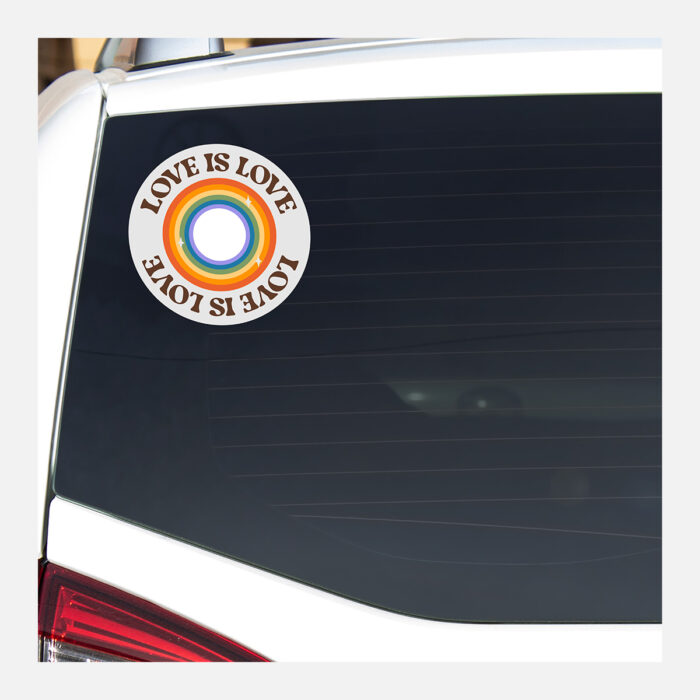 Circle Gloss White Vinyl Bumper Stickers - Image 3