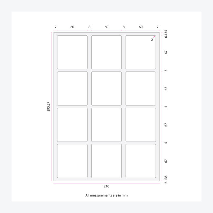 Self-Adhesive Labels 60x67mm (12 Per Sheet) - Image 2