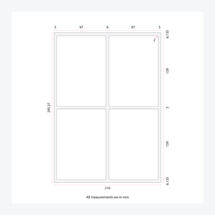 Self-Adhesive Labels 97x139mm (4 Per Sheet) - Image 2