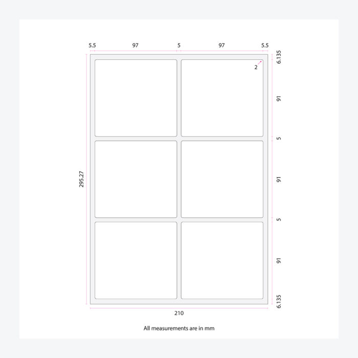Self-Adhesive Labels 97x91mm (6 Per Sheet) - Image 2