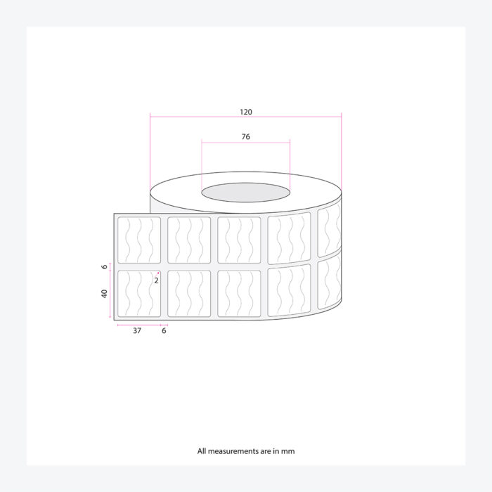 White Synthetic Self-Adhesive Tamper Evident Labels 40x37mm - Image 2