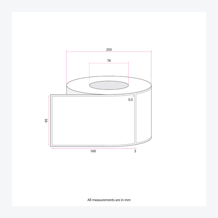 White Synthetic Self-Adhesive Labels 95x160mm - Image 2