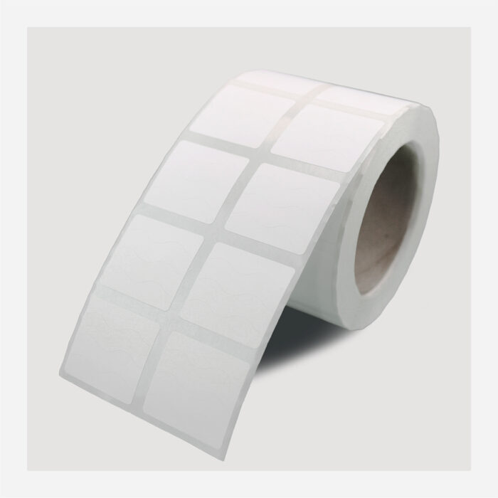 White Synthetic Self-Adhesive Tamper Evident Labels 40x37mm